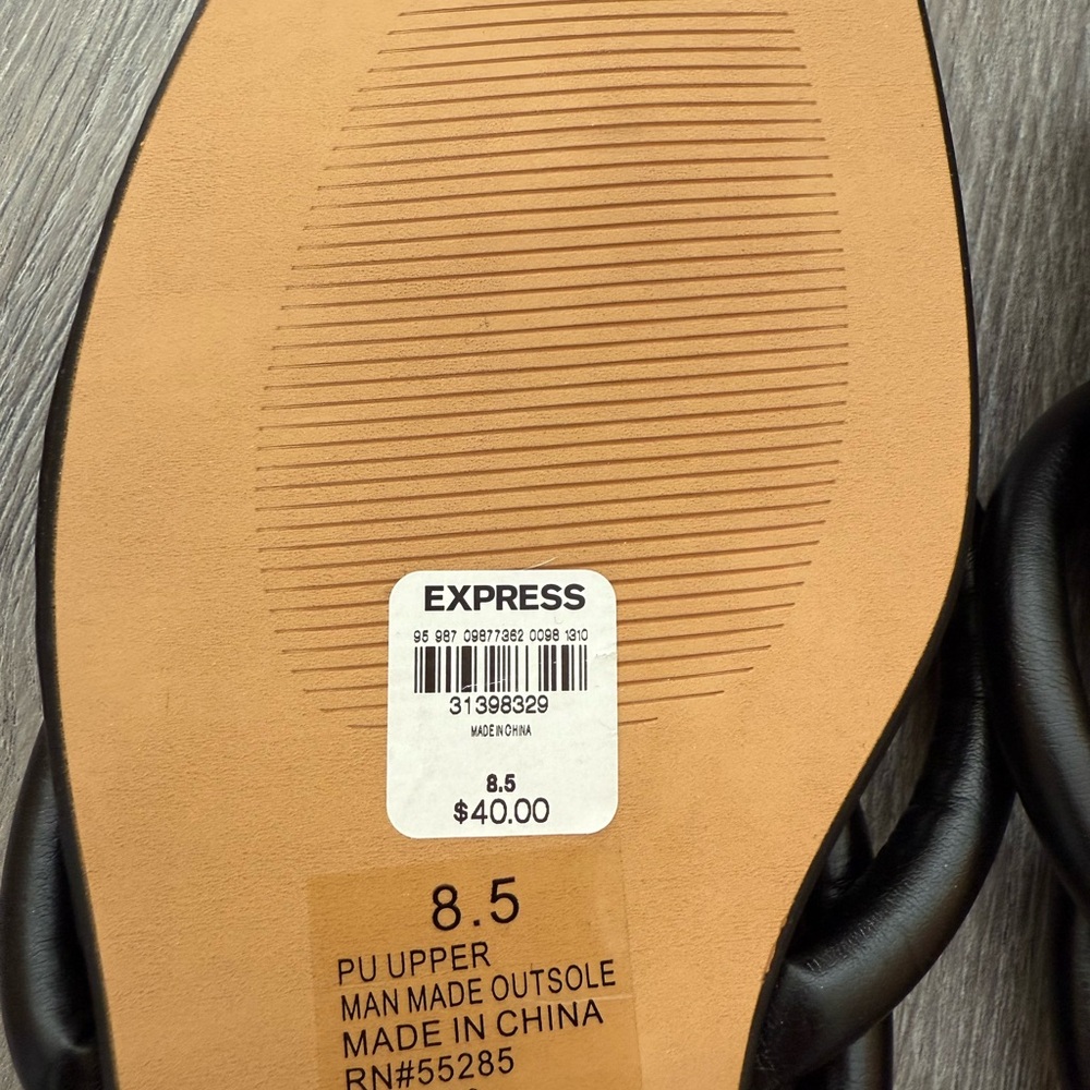 Express Brand New Black Slip On Sandals Size 8.5 - Picture 3 of 3